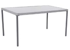 1x Bambrick Rectangular Table. (H74x W150x D90cm) Powder Coated Steel Framer. Hand Woven Syntheti