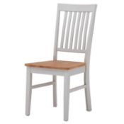 (2P) 2x Henlow Dining Chairs. Solid Oak Topped Chairs. (H95x W43.5x D59cm)