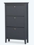 (2L) 1x Hamilton Shoe Cabinet Charcoal. (H122.5x W70x D26cm).