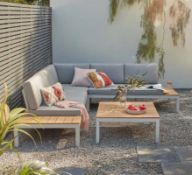 1x Hartington Spirit Collection Garden Corner Sofa Set Grey RRP £1100 When Complete. Lightweight A
