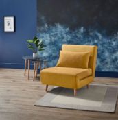 (13) 1x Freya Folding Chair Bed Ochre RRP £140. 1 Seat Chair Bed. Wooden Frame With Solid Beechwoo