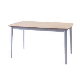 1x Hugo Dining Table RRP £99.99. Two Tone Wood Veneer Table Top. (H75x W140x D80cm). Damaged Box –