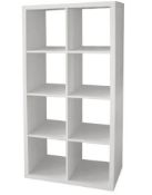 1x Living Elements Clever Cube 2x4 Cube Storage Unit White Matt Finish.