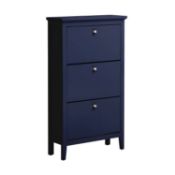 (2N) 1x Hamilton Shoe Cabinet Navy. (H122.5x W70x D26cm).