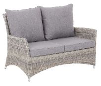 (15) 1x Hartington Florence Collection 2 Seater Rattan Sofa With 4x Cushions. Unit Still In Origina