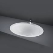 Rak Ceramics RAK Jessica Inset Countertop Basin With Overflow - 530mm Wide - 1 Tap Hole - White