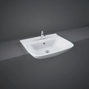 Rak Ceramics RAK Origin 62 Semi-Recessed Basin With Overflow - 520mm Wide - 1 Tap Hole - White