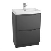Hudson Reed Hudson Reed Bali 2 Drawer Floor Standing Vanity Unit with Basin - 600mm Wide - Black