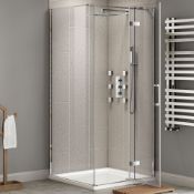 New (G17) 900x900mm - 8mm - Designer Easy clean Hinged Door Shower Enclosure. RRP £360.99.We ...