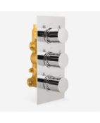 New (G56) Dial 3 Outlet Round Concealed Thermostatic Shower Mixer Valve Chrome. Constructed Fr...