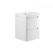 New (K106) Lambra 500 2 Door Wall Hung - White Gloss. RRP £349.99. Comes Complete With Basin. ...