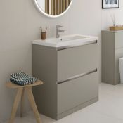 New (K107) Carino 800mm 2 Drawer Floor Standing Vanity Unit. RRP £467.99. Comes Complete With ...