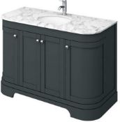 New & Boxed 1200 mm York Charcoal Marble Top Vanity Unit - 1200 mm. RRP £3,499.Hcf10.