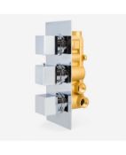 New (K42) Lilly 3 Dial 3 Way Square Concealed Thermostatic Mixer Valve. RRP £259.99.