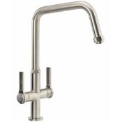 New (K91) Abode Hex Monobloc Brushed Nickel Lever Kitchen Sink Mixer Tap At2091. RRP £367.00. ...