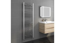 New 1600x500mm - 20mm Tubes - Chrome Heated Straight Rail Ladder Towel Radiator. Ns1600500.Mad...