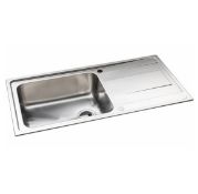 New (K77) Abode, Aw5102, Ixis 1.0 Inset Stainless Steel Sink. Abode, Aw5102, Ixis 1.0 Inset Sta...