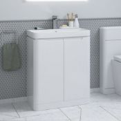 New (M60) Lambra 600mm 2 Door Floor Standing Vanity Unit - White Gloss. RRP £478.00. Lambra ...