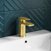 New (K50) Pure Brushed Brass Basin Mono. Brushed Brass Electro Plated Finish Neoperl Adjusta...