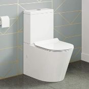 New Lyon II Close Coupled Toilet & Cistern Inc Luxury Soft Slim Close Seat. RRP £599.99. Lyo...