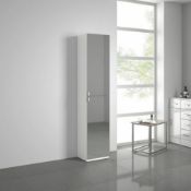 New & Boxed Matte White Mirrored Door Tall Cabinet. Mc153 RRP £424.99. Enjoy The Benefits Of ...