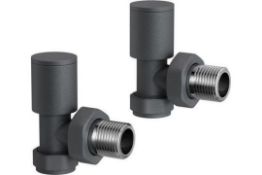 15mm Standard Connection Square Angled Anthracite Radiator Valves.Ra03A. Complies With BS2767 ...