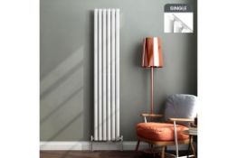 New & Boxed 1800x360mm Gloss White Double Oval Tube Vertical Radiator. RRP £404.99. Made fr...
