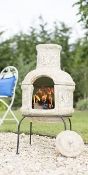(P3) 1x La Hacienda Margaretta Clay Chimenea (H87x D40cm)