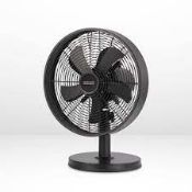(P9) 2x Arlec 12” Matt Black 5 Blade Metal Desk Fan RRP £39 Each. Both Units Appear As New, But Da