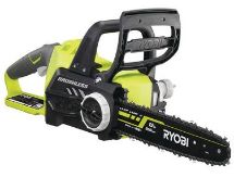(P9) 1x Ryobi One+ Brushless 18V Cordless Chainsaw RRP £160. (With Battery & Charger)