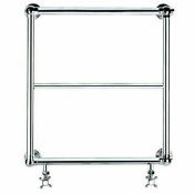 (2M) 1x Bath Store Burcombe Ball Jointed Towel Rail Chrome Steel (W600x H686mm)