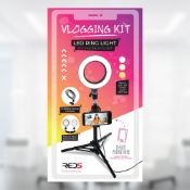 (14F) 9x Items. 3x Red5 Vlogging Kit LED Ring Light With Phone Holder. 1x Red5 FX-15 Quadcopter. 5X