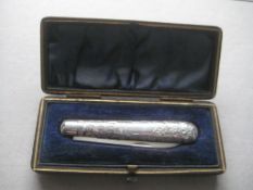 Rare Victorian Cased Silver Folding Fruit Knife