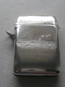 Rare Victorian Elder Dempster R.M.S Lake Champlain Silver Vesta Case
