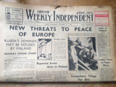 Irish Independence 1939 Irish News WW2 GAA Reports, Adverts, RTE Guide