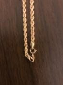 18ct Diamond Cut Rope Chain Gold