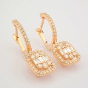 Certificated 14K Rose/Pink Gold Diamond Earring (Total 0.82 Ct. Stone)