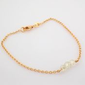 Certificated 14K Rose/Pink Gold Diamond Bracelet (Total 1.5 Ct. Stone)
