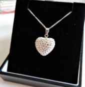 Crystal Heart Pendant Necklace New with Gift Pouch