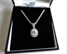 Sterling Silver 3.5ct Mystic Topaz Pendant Necklace New with Gift Box