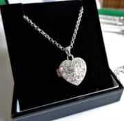 Sterling Silver Heart Locket New with Gift Pouch