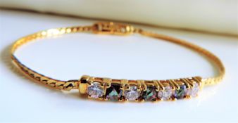 Gold Plated Topaz Bracelet New with Gift Pouch