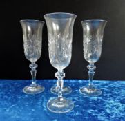 Set 4 Bohemian Crystal Champagne Flutes