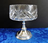 Vintage Silver Plate and Cut Crystal Centrepiece 25cm High