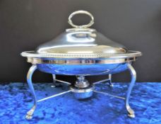 Antique Mappin & Webb Silver Plate Table Top Food Warmer/Chafing Dish