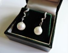 Sterling Silver Pearl Drop Earrings New with Gift Pouch