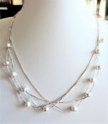 Italian 925 Silver Multi Strand Ball Necklace New with Gift Box