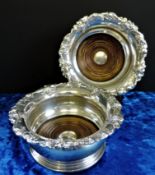 Antique Georgian Silver Plate Bottle Coasters