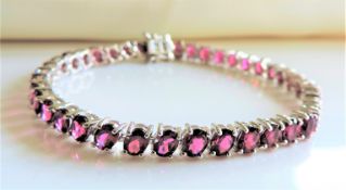 20ct Pink Tourmaline Line Tennis Bracelet New with Gift Box
