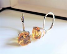 4.6ct Yellow Sapphire Earrings New with Gift Box